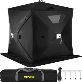 VEVOR 2-3 Person Ice Fishing Shelter Tent, 300D Oxford Fabric Portable Ice Shelter with Pop-up Pull Design, Strong Waterproof and Windproof Ice Fish S