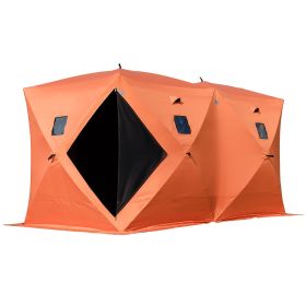 VEVOR 8 Person Ice Fishing Shelter Tent, 300D Oxford Fabric Portable Ice Shelter with Pop-up Pull Design, Strong Waterproof and Windproof Ice Fish She